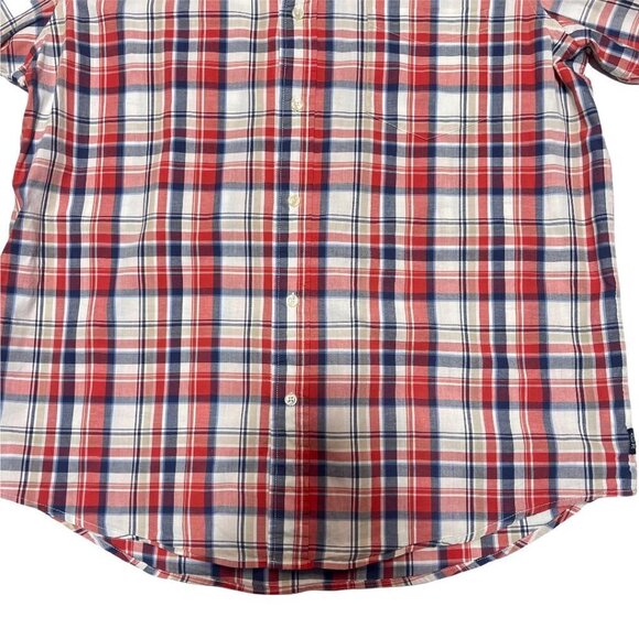 CHAPS Size Large Blue Casual Button Down Short Sleeve 100% Cotton Dress … - Picture 5 of 10